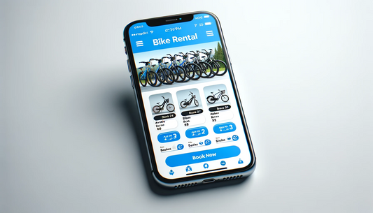 bike rental software on a mobile phone screen